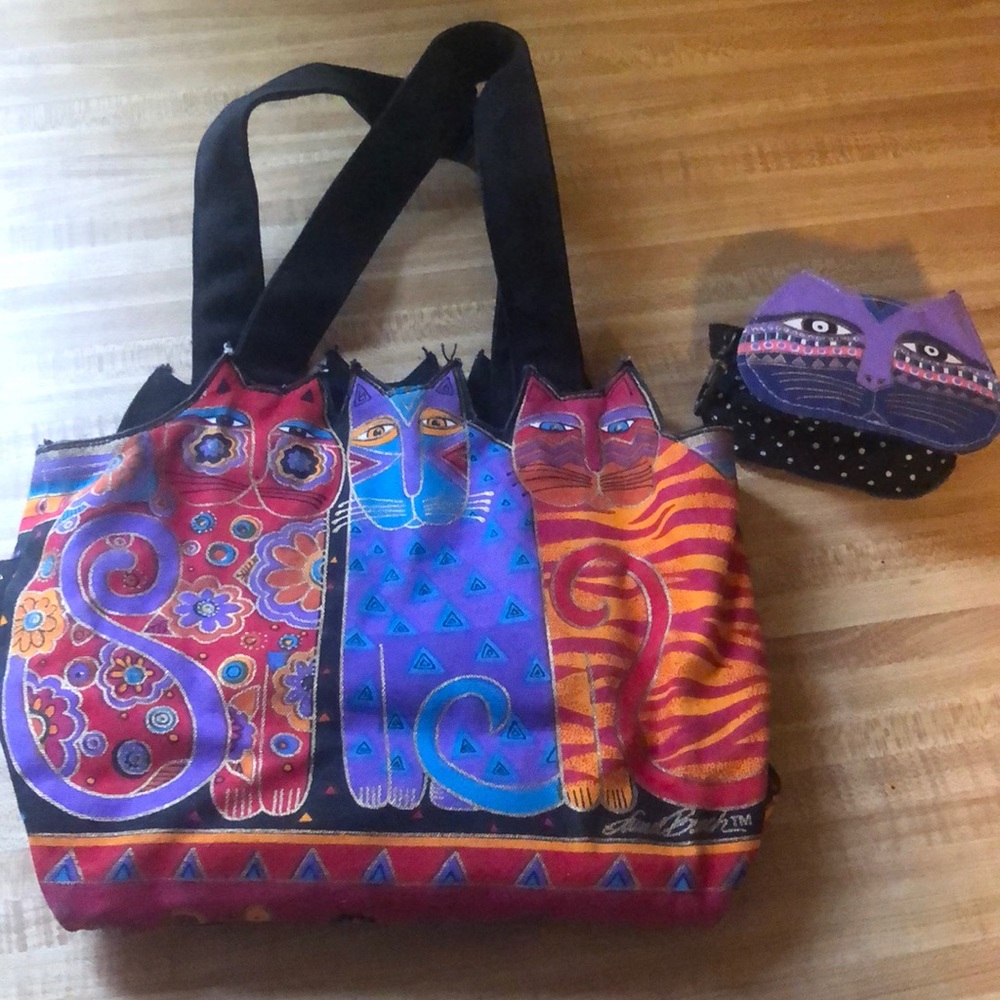 Unique cat purse, matching coin purse